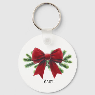 Chaveiro Pulseira de Natal Personalizada com Laço de Veludo
