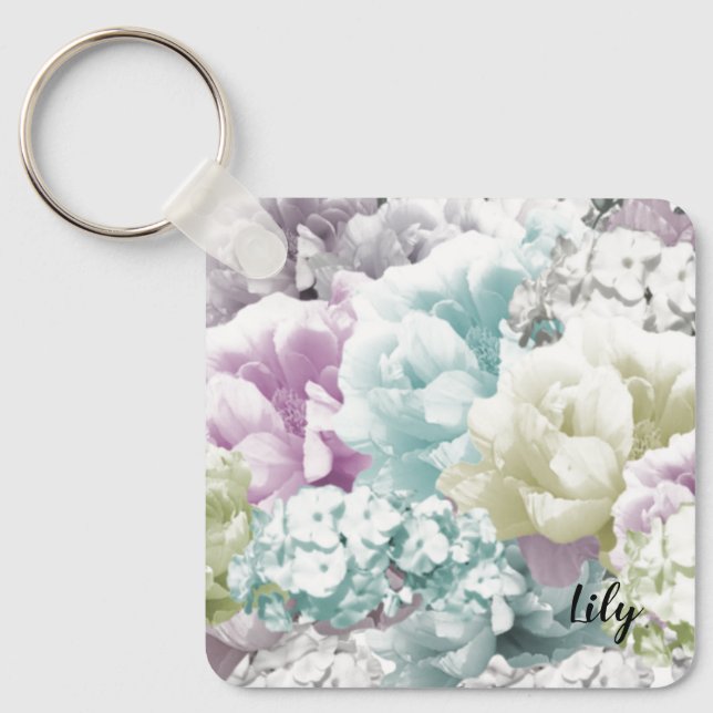 Chaveiro Pulseira de Noiva Personalizada com Buquê Misto (Frente)