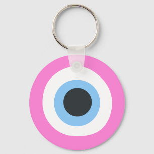 Chaveiro pulseira de olho mau rosa dourada
