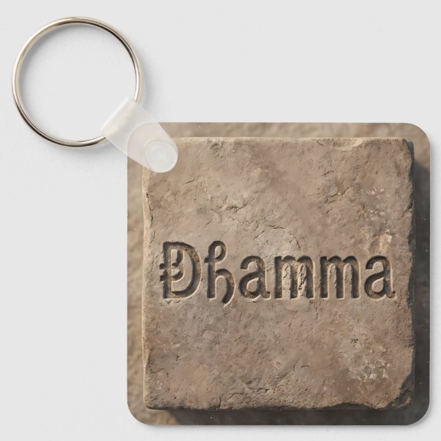 Chaveiro Pulseira de Pedra com Textura Antiga Dhamma (Frente)