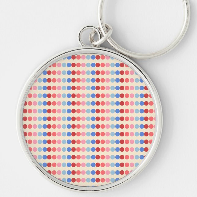 Chaveiro Pulseira de prata com bolinhas coloridas (Frente)