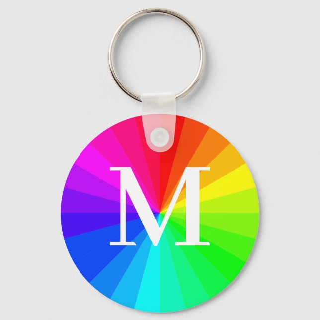 Chaveiro Pulseira de Presente Monograma Arco-íris Orgulho L (Frente)