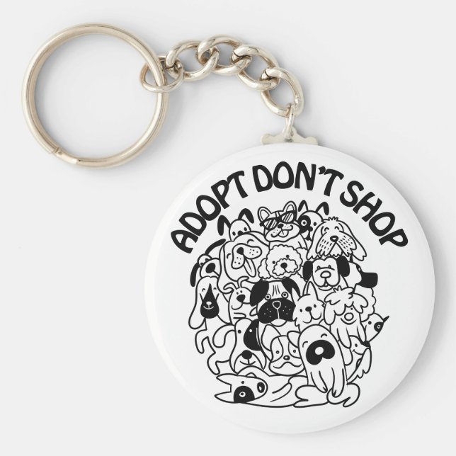 Chaveiro Pulseira de Resgate de Adoção de Cachorro (Frente)