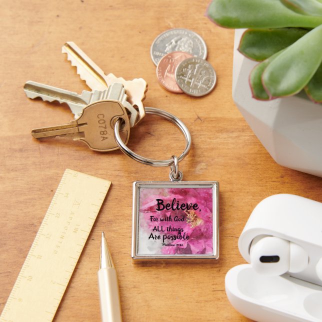 Chaveiro Pulseira de Rosa Inspiradora com Escritura (Mesa)