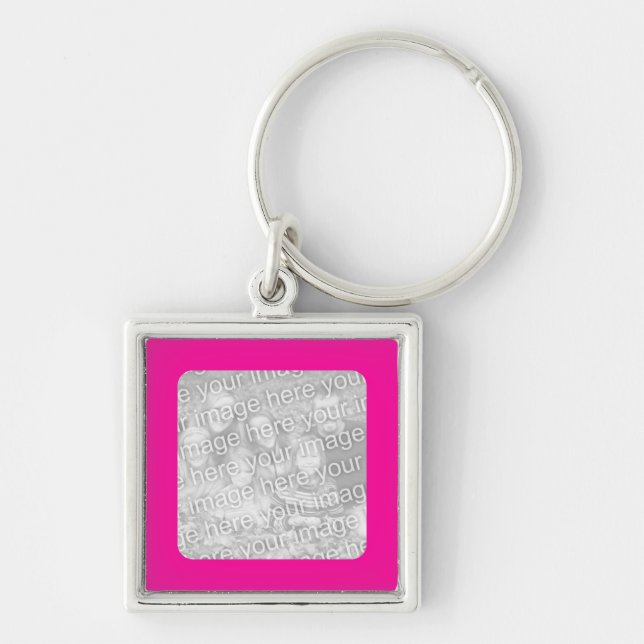 Chaveiro Pulseira de Tecla com Moldura Rosa Quente (Frente)