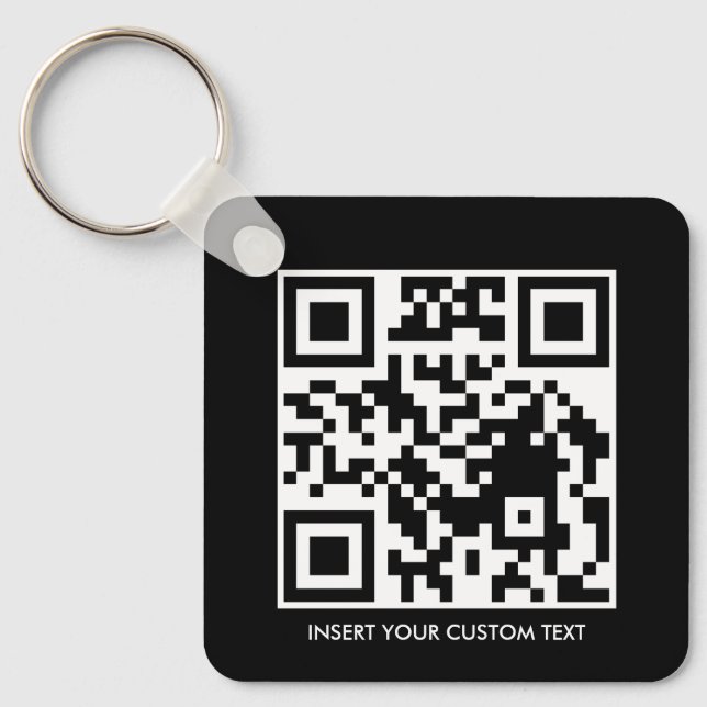 Chaveiro Pulseira de Tecla de Texto Personalizado QR Modern (Frente)