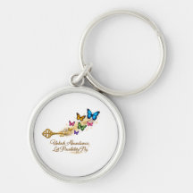 Pulseira de Tecla Dourada Inspiradora & Borboleta