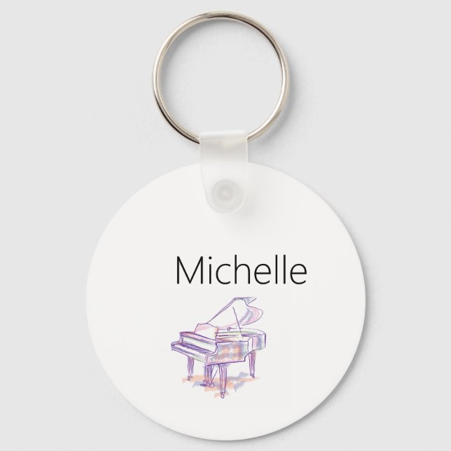 Chaveiro Pulseira de Teclado de Piano e Notas Musicais (Frente)