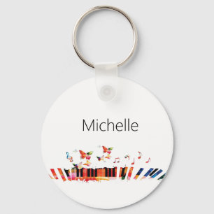 Chaveiro Pulseira de Teclado de Piano & Notas Musicais