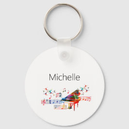 Chaveiro Pulseira de Teclado de Piano & Notas Musicais