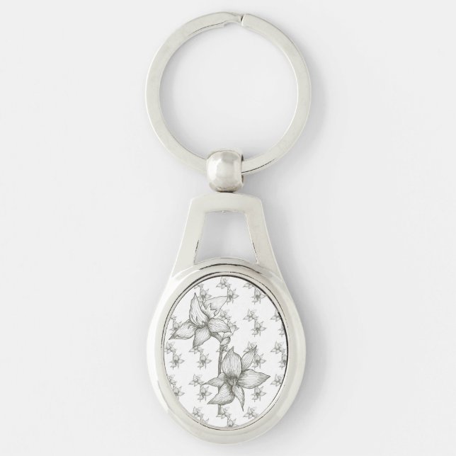 Chaveiro Pulseira de Teclas Preto e Branco (Frente)