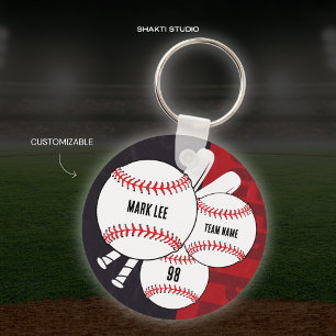 Chaveiro Pulseira de time esportivo de jogador de beisebol