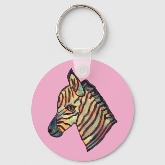 Chaveiro Pulseira de Zebra Colorida (Frente)