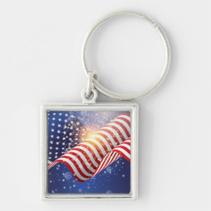 Chaveiro Pulseira do Dia 4 de Julho Patriótico
