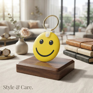 Chaveiro Pulseira Estilo Emoji Personalizado Rosto Amarelo