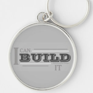 Chaveiro Pulseira "Eu Posso Construir" (Cinza)