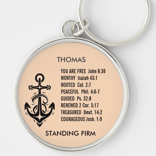 Chaveiro Pulseira Personalizada Âncora Cristã (Frente)