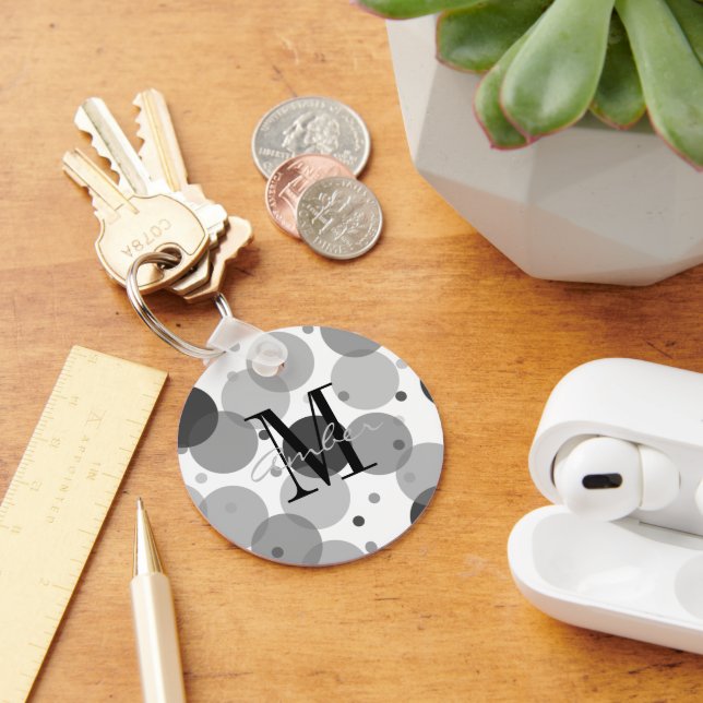 Chaveiro Pulseira Personalizada com Círculos de Pontos Pret (Mesa)