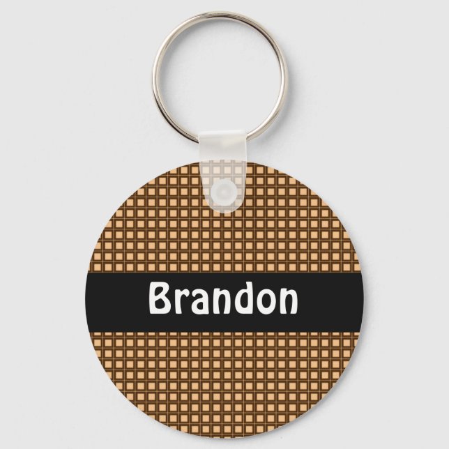 Chaveiro Pulseira Personalizada com Xadrez Caramelo (Frente)