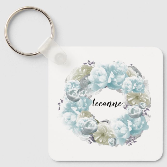 Chaveiro Pulseira Personalizada Coroa de Azul Desbotado (Frente)