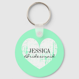 Chaveiro Pulseira personalizada de coração em verde menta p