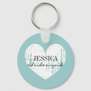 Chaveiro Pulseira personalizada para madrinhas coração az