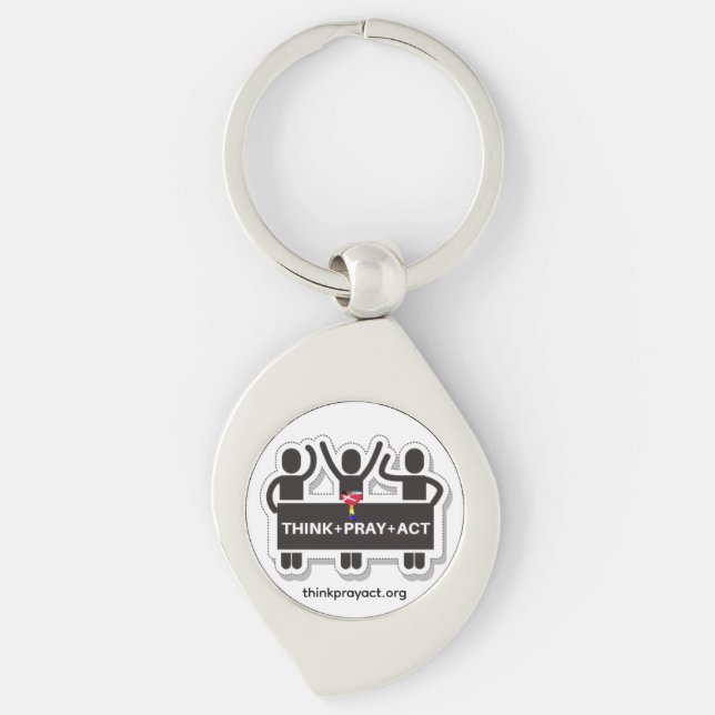 Chaveiro Pulseira Think+Pray+Act (Frente)