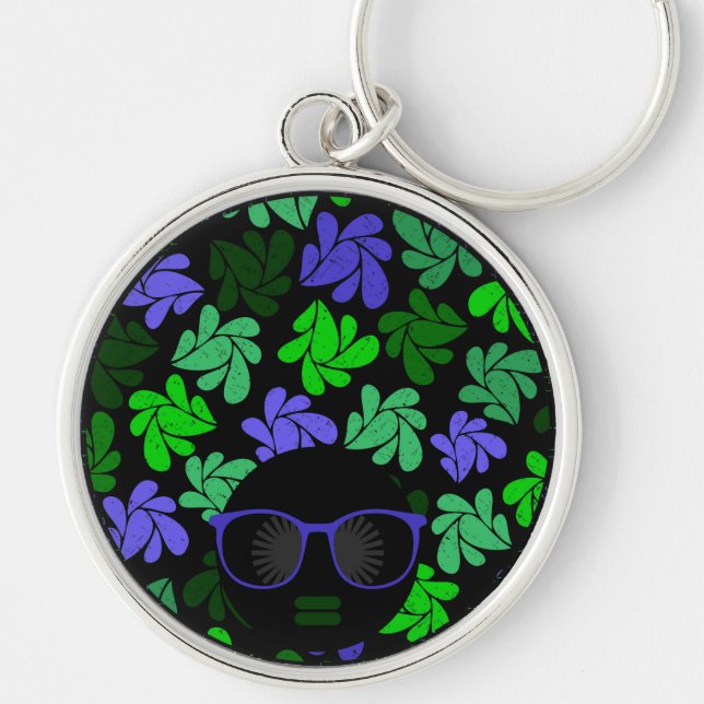Chaveiro Pulseira Verde e Azul Afro Diva (Frente)