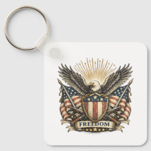 Chaveiro Pulseira Vintage Freedom Eagle Patriótica EUA