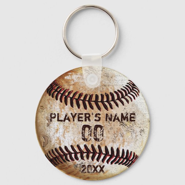 Chaveiro Pulseiras de beisebol baratas com seu texto e logo (Frente)