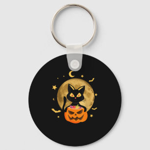 Chaveiro Pumpkin Assustador De Gato Preto Do Halloween Nos