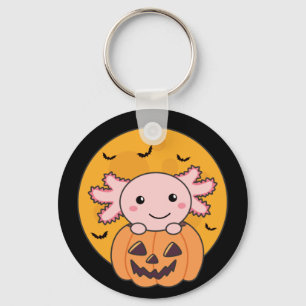 Chaveiro Pumpkin Axolotl Amava Animais Doce Para O Hallowee