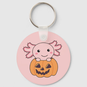 Chaveiro Pumpkin Axolotl Amava Animais Doce Para O Hallowee