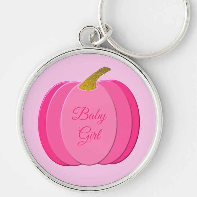 Chaveiro Pumpkin bonito de Menina Rosa (Frente)