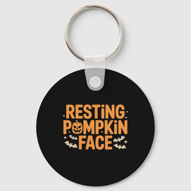 Chaveiro Pumpkin Face Negrito T Halloween Tee (Frente)