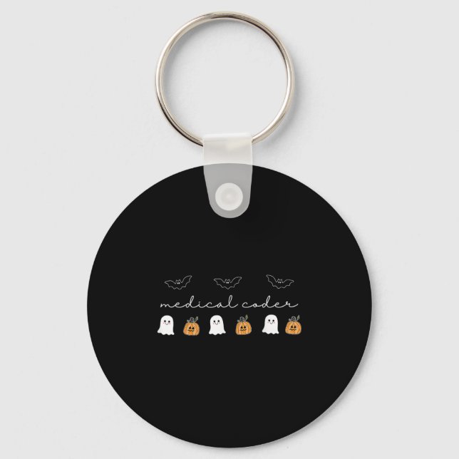Chaveiro Pumpkin Ghost Worker Halloween do Coder Médico Ret (Frente)