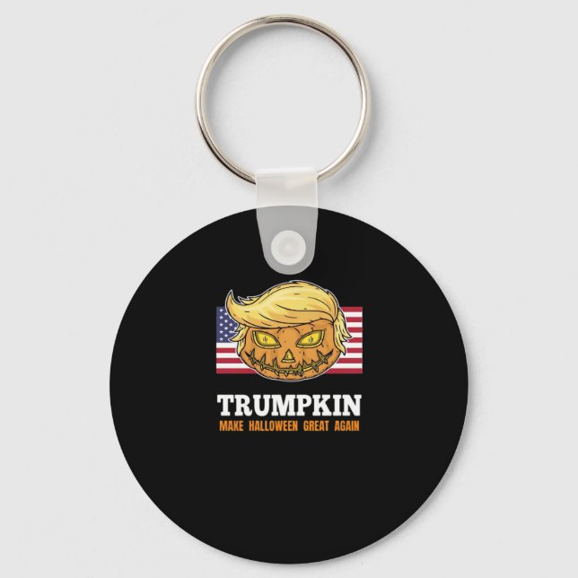 Chaveiro Pumpkin Halloween Pumpkin Com Bandeira Design (Frente)