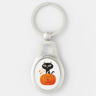 Chaveiro Pumpkin Laranja Negro Pumpkin Gato Halloween