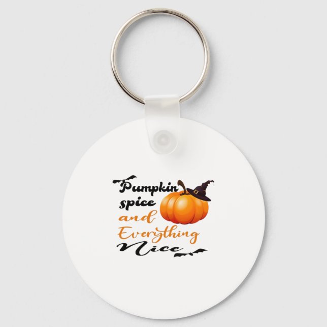 Chaveiro Pumpkin Spice E Tudo O Que É Bonito Queda O Hallow (Frente)