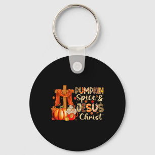 Chaveiro Pumpkin Spice Jesus Cristo Ação de Graças outono