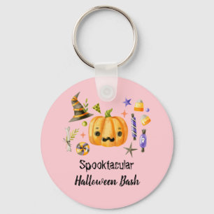 Chaveiro Pumpkin Spooktacular Festa de Halloween Bash, Rosa