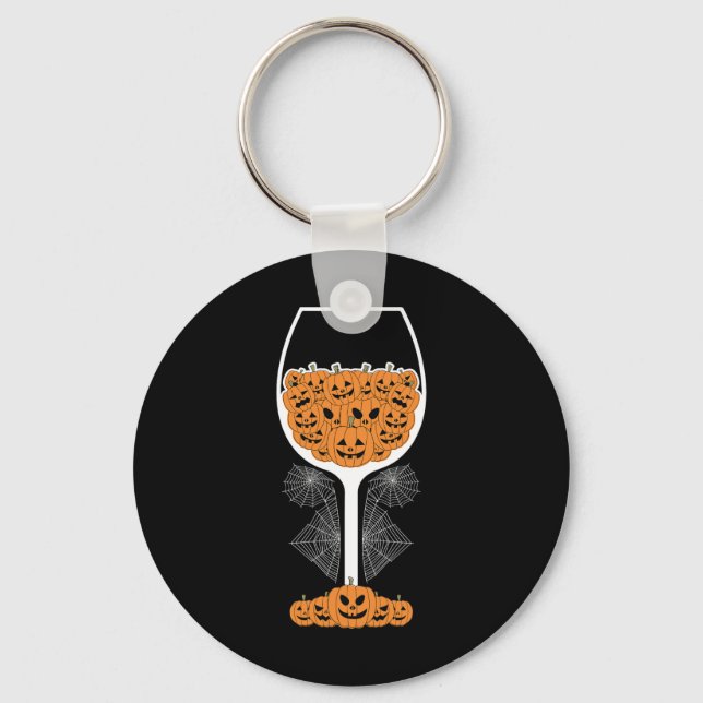 Chaveiro Pumpkin Wine Gl Spider Fácil Halloween (Frente)