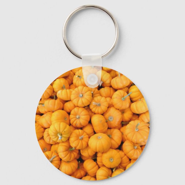 Chaveiro Pumpkins de Colheita de Pequeno Laranja (Frente)