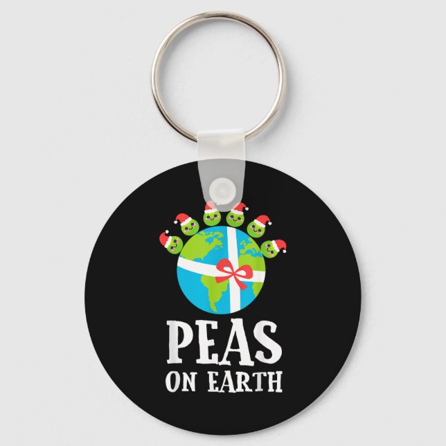 Chaveiro Pun Christmas Sayings Peas On Earth Funny Xmas Gif (Frente)