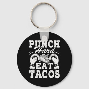 Chaveiro Punch Hard Eat Tacos - Boxe Kickboxing Kickboxer