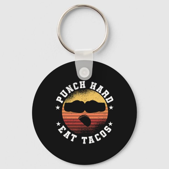 Chaveiro Punhe Forte Coma Tacos - Boxe Sparring Kickboxing (Frente)