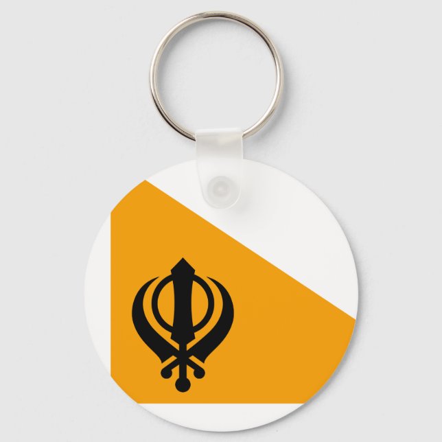 Chaveiro Punjab Sikh Santa Bandeira Sikhismo Nishan Sahib (Frente)