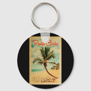 Chaveiro Punta Gorda Florida Palm Tree Beach Viagens vintag