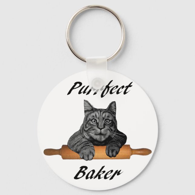 Chaveiro Purfect Baker Cat presentes dama de gato maluco (Frente)
