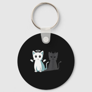 Chaveiro Puro Mau Devil Cat Feliz Halloween Cat Angel Devi